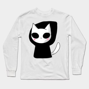 Cute Grim reaper cat and ghosts Long Sleeve T-Shirt
